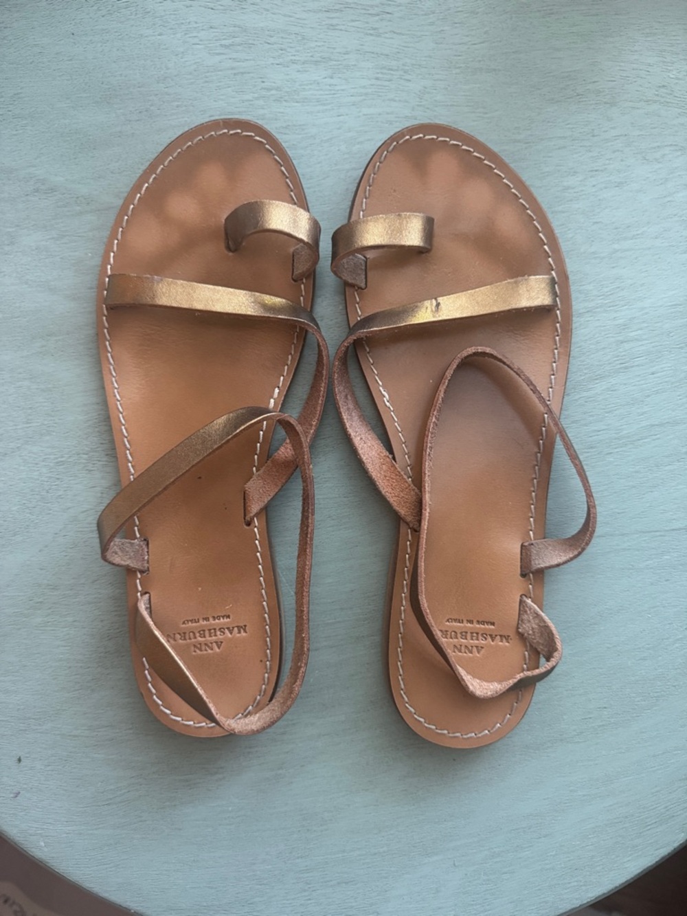 Ann Mashburn Bronze Leather Strappy Women's Sandals